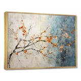 Orange Teal Maple Tree Glowing Embers V - Floral Canvas Wall Art