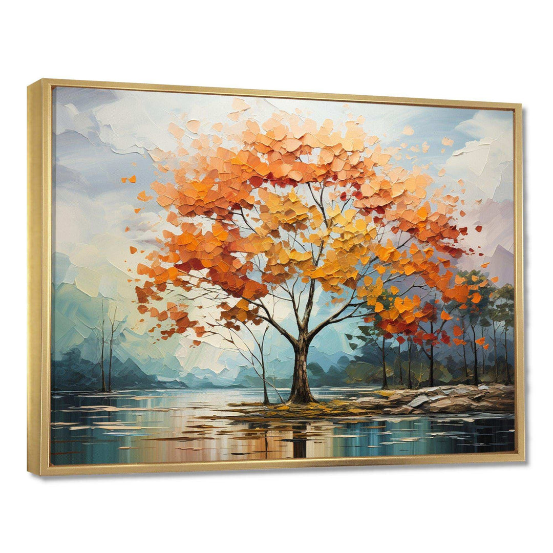 Orange Maple Trees Majestic I - Floral Canvas Wall Art