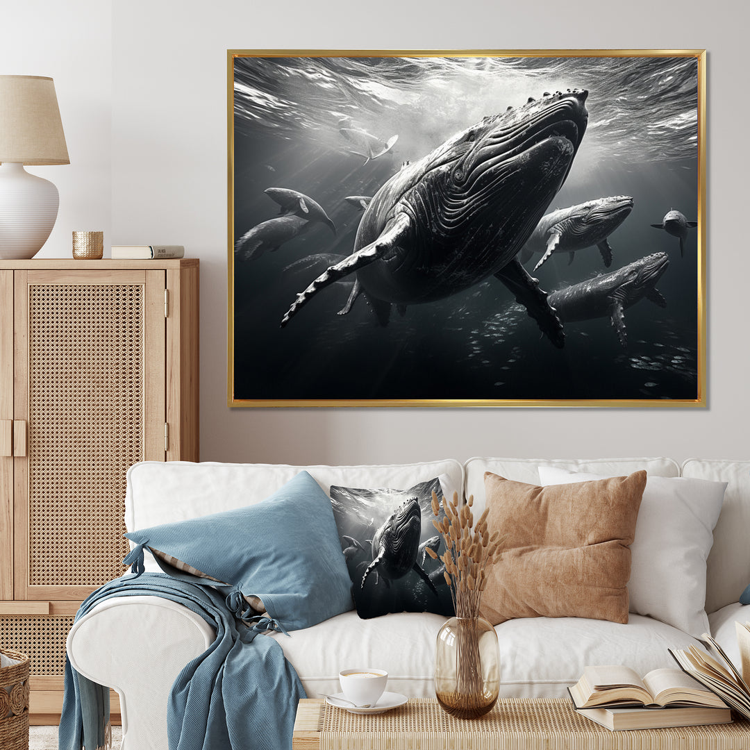 Grey Marine Animals Graceful Giants - Marine Animals Wall Art Prints