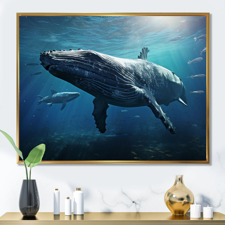 Blue Marine Animals Graceful Giants - Marine Animals Wall Art Prints