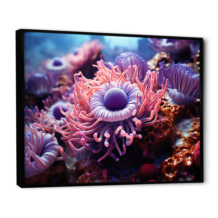 Purple Pink Marine Animals Harmony - Purple Marine Animals Wall Art