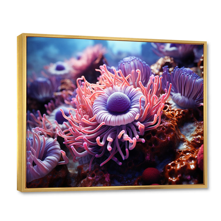 Purple Pink Marine Animals Harmony - Purple Marine Animals Wall Art