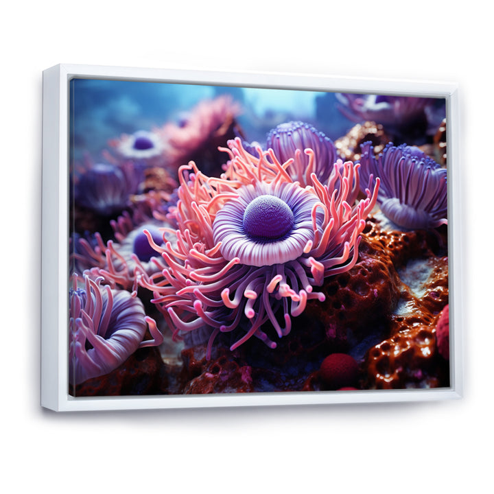 Purple Pink Marine Animals Harmony - Purple Marine Animals Wall Art