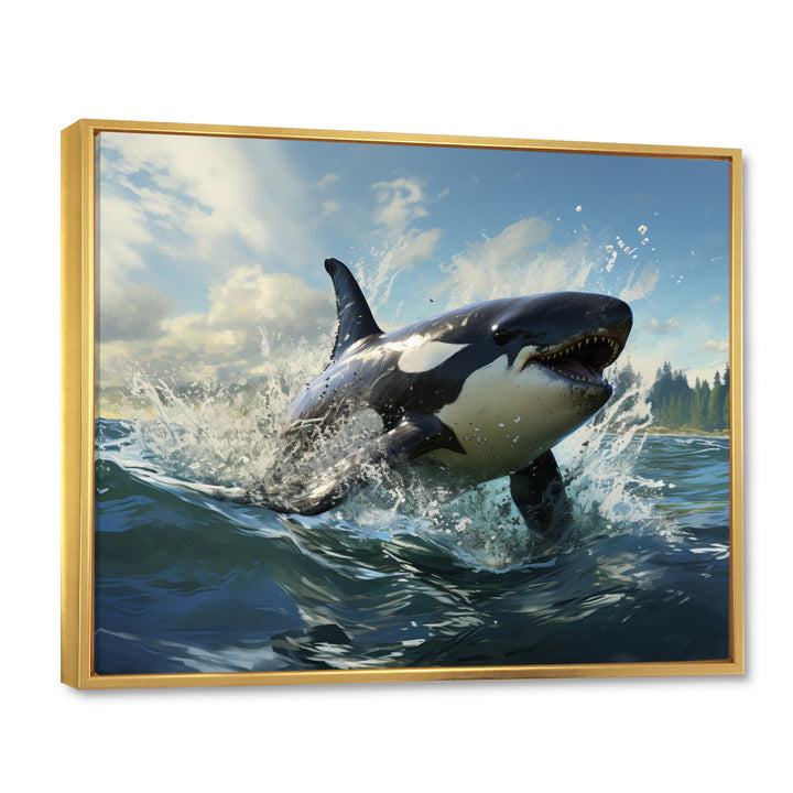 White Black Marine Animals Majestic Orcas - Marine Animals Bedroom Wall Art
