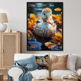 Yellow White Marine Animals Portrait - Yellow Marine Animals Wall Art