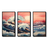 Masterpiece Pink The Great Wave Of Kanagawa I - Multi-Panels