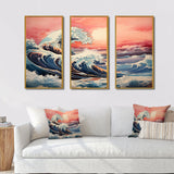 Masterpiece Pink The Great Wave Of Kanagawa I - Multi-Panels