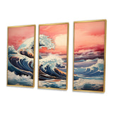 Masterpiece Pink The Great Wave Of Kanagawa I - Multi-Panels