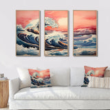 Masterpiece Pink The Great Wave Of Kanagawa I - Multi-Panels