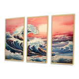 Masterpiece Pink The Great Wave Of Kanagawa I - Multi-Panels