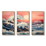Masterpiece Pink The Great Wave Of Kanagawa I - Multi-Panels