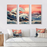 Masterpiece Pink The Great Wave Of Kanagawa I - Multi-Panels