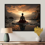 Black Peach Meditation Eternal Now - Spiritual Canvas Wall Art