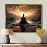 Black Peach Meditation Eternal Now - Spiritual Canvas Wall Art