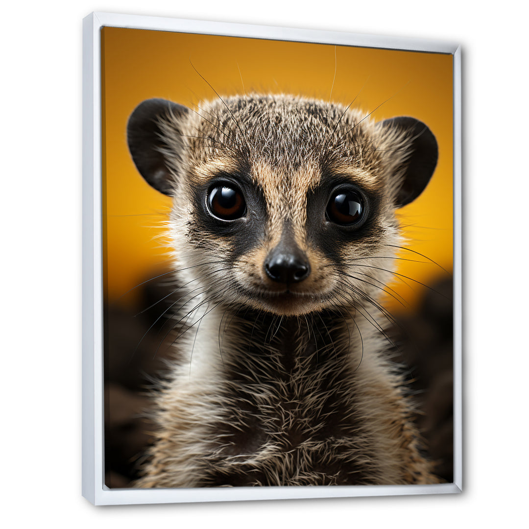 Yellow Brown Meercat Curious Meercat - Yellow Meercat Wall Art
