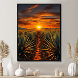 Orange Green Mexican Art Tequila Sunrise - People Canvas Wall Art