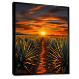 Orange Green Mexican Art Tequila Sunrise - People Canvas Wall Art