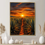 Orange Green Mexican Art Tequila Sunrise - People Canvas Wall Art