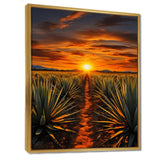 Orange Green Mexican Art Tequila Sunrise - People Canvas Wall Art