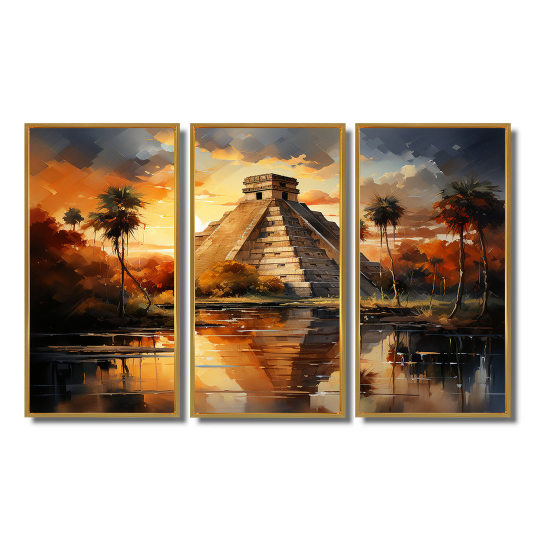 Mexico Sunset At Chichen Itza I - Multi-Panels