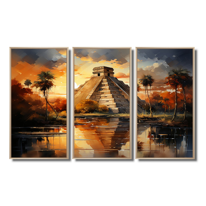 Mexico Sunset At Chichen Itza I - Multi-Panels