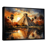 Mexico Sunset At Chichen Itza I - Landscapes Canvas Wall Art