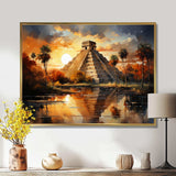 Mexico Sunset At Chichen Itza I - Landscapes Canvas Wall Art