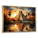 Mexico Sunset At Chichen Itza I - Landscapes Canvas Wall Art