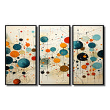 Green Beige Mid Century Abstract Retro IV - Canvas Multipanels Set of 3