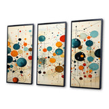 Green Beige Mid Century Abstract Retro IV - Canvas Multipanels Set of 3