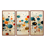 Green Beige Mid Century Abstract Retro IV - Canvas Multipanels Set of 3