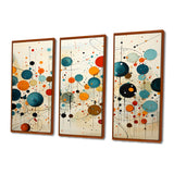 Green Beige Mid Century Abstract Retro IV - Canvas Multipanels Set of 3