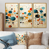 Green Beige Mid Century Abstract Retro IV - Canvas Multipanels Set of 3