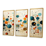 Green Beige Mid Century Abstract Retro IV - Canvas Multipanels Set of 3