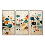 Green Beige Mid Century Abstract Retro IV - Canvas Multipanels Set of 3