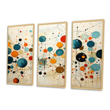 Green Beige Mid Century Abstract Retro IV - Canvas Multipanels Set of 3