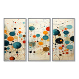 Green Beige Mid Century Abstract Retro IV - Canvas Multipanels Set of 3