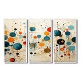 Green Beige Mid Century Abstract Retro IV - Canvas Multipanels Set of 3