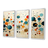 Green Beige Mid Century Abstract Retro IV - Canvas Multipanels Set of 3