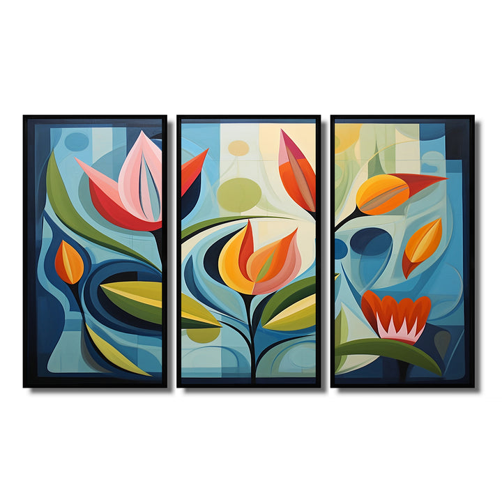 Designart Green Mid Century Mod Nature II - Multi-Panel Canvas Prints