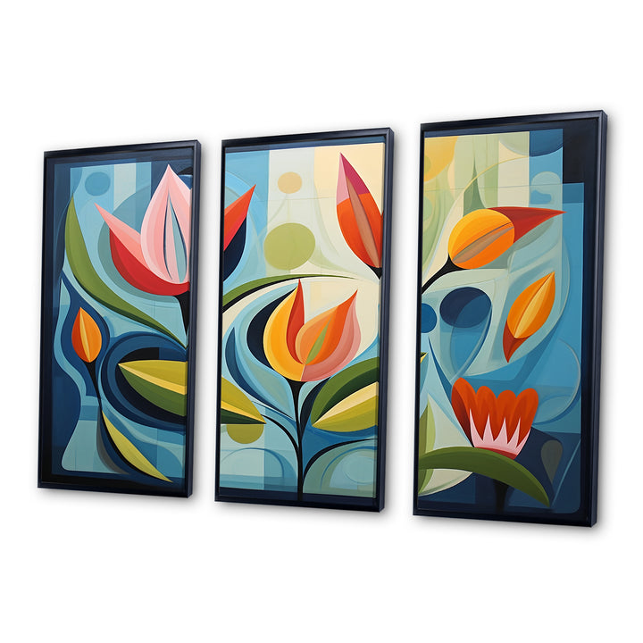 Designart Green Mid Century Mod Nature II - Multi-Panel Canvas Prints