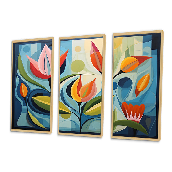 Designart Green Mid Century Mod Nature II - Multi-Panel Canvas Prints