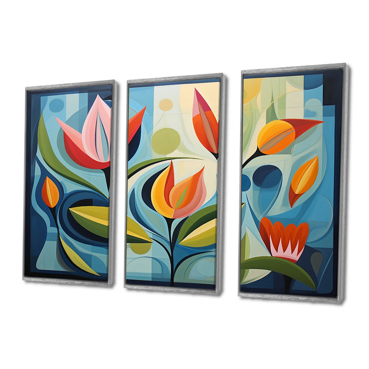 Designart Green Mid Century Mod Nature II - Multi-Panel Canvas Prints