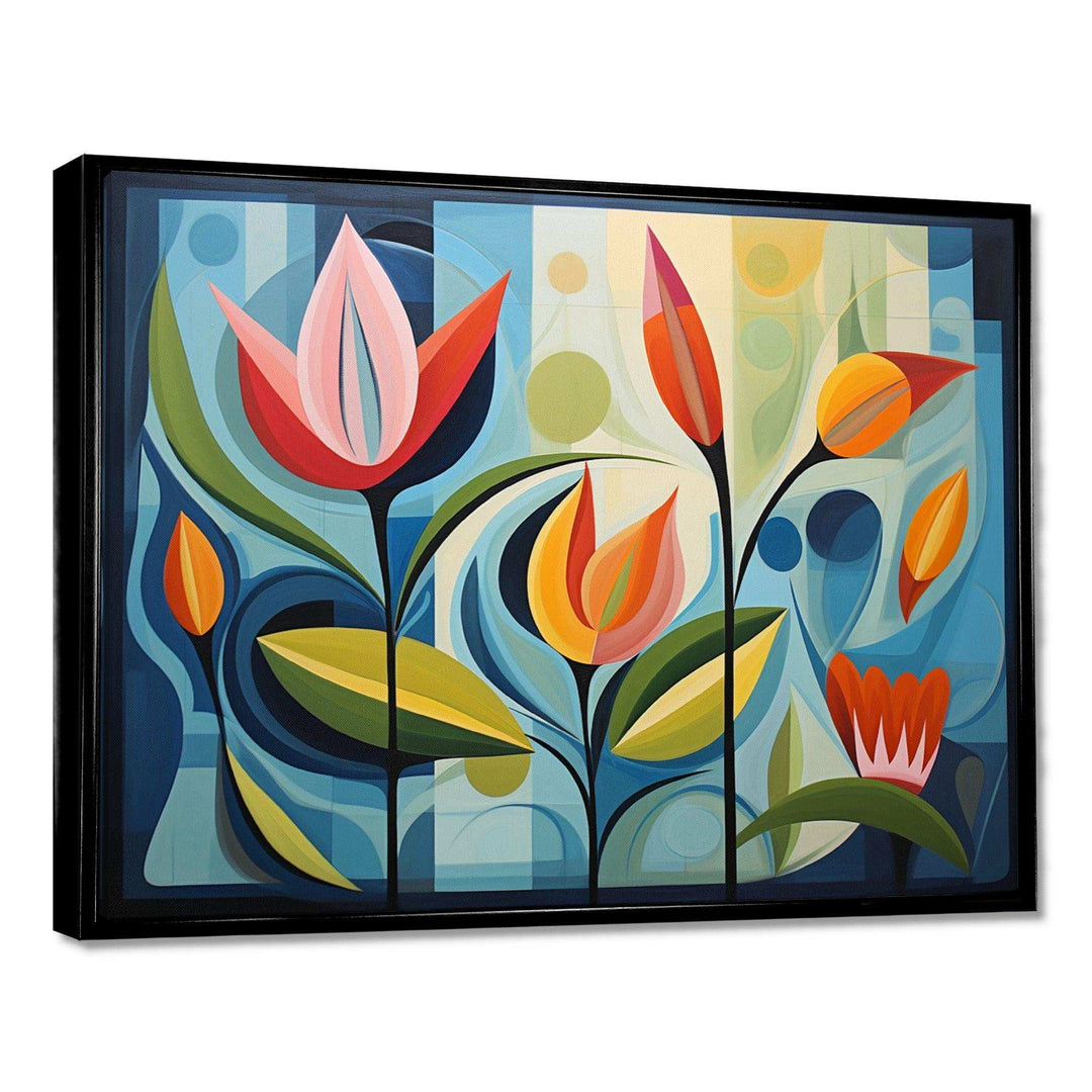 Designart Green Mid Century Mod Nature II - Abstract Canvas Wall Art