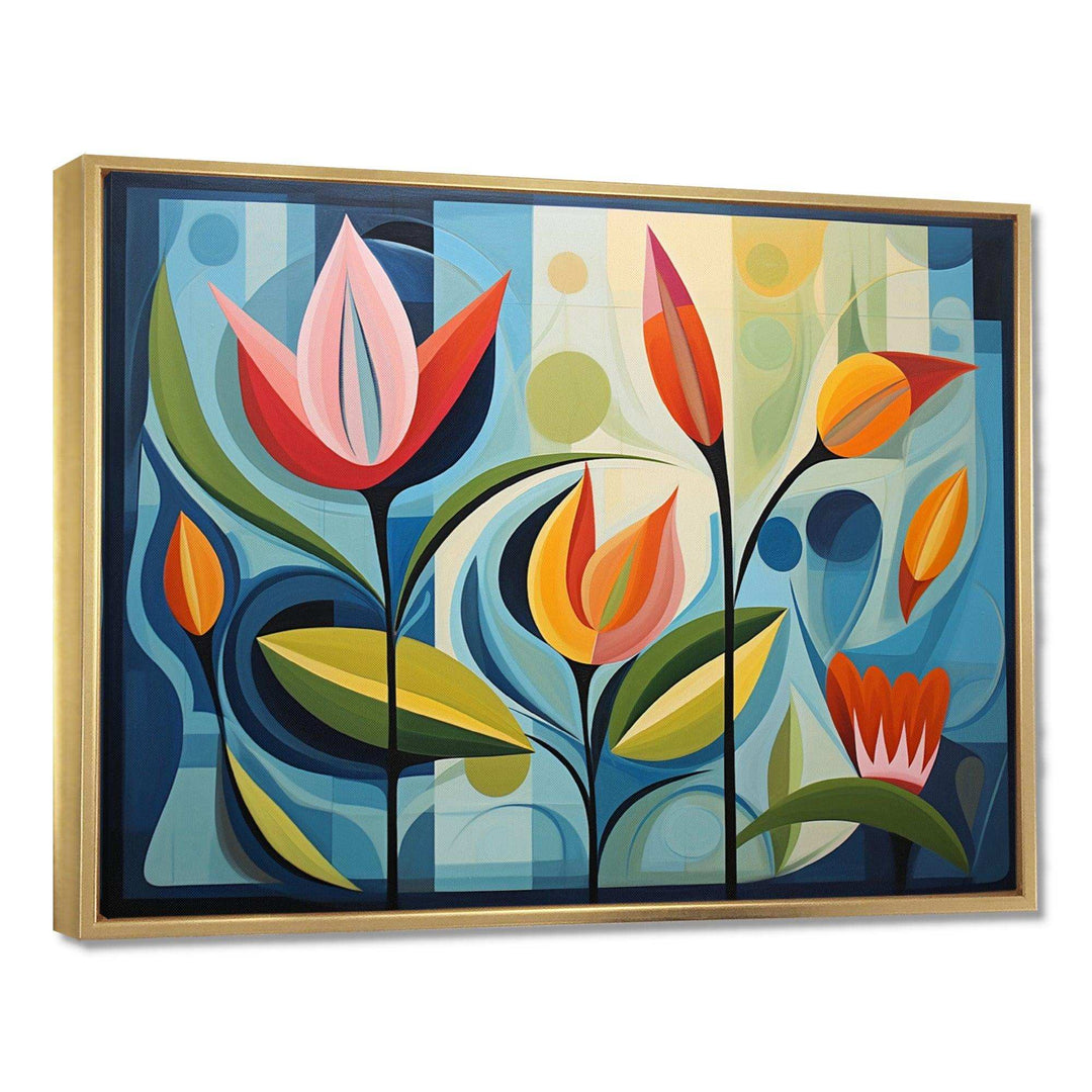 Designart Green Mid Century Mod Nature II - Abstract Canvas Wall Art