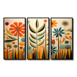 Red Mid Century Mod Nature - Multi-Panels