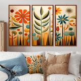 Red Mid Century Mod Nature - Multi-Panels