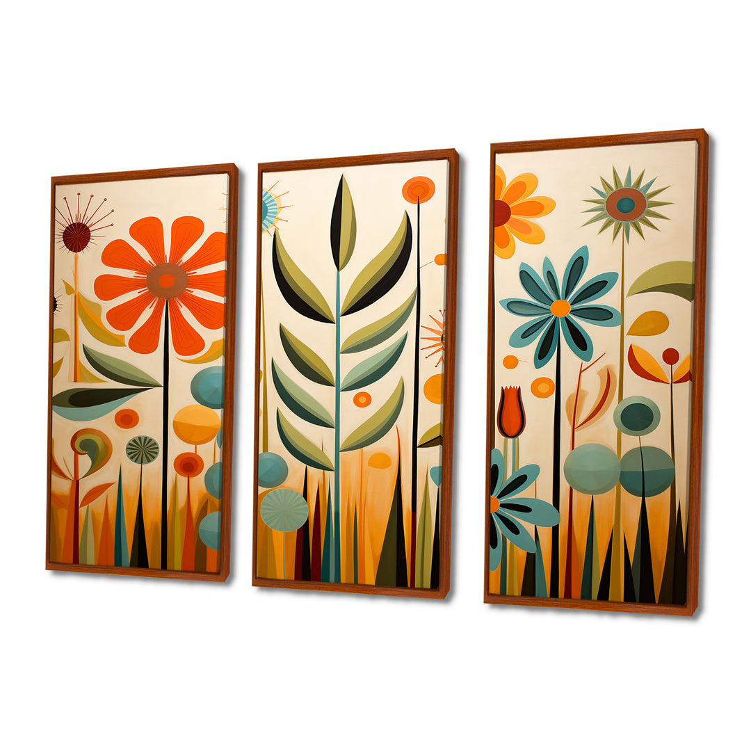 Red Mid Century Mod Nature - Multi-Panels