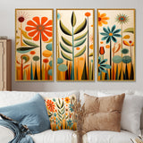 Red Mid Century Mod Nature - Multi-Panels