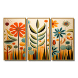 Red Mid Century Mod Nature - Multi-Panels